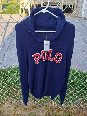 Ralph Lauren Polo Navy Knit Sweater Size Medium